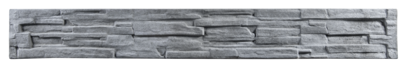 Dekor 4a: Betonový plot s imitací štípaného kamene, nízká varianta desky, deska 200*25*4 cm - barva: Šedá