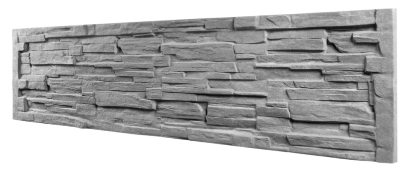 Betonový plot s imitací štípaného kamene, deska 200*25*4 cm - barva: Antracit