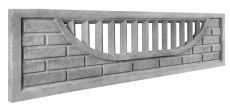 Dekor 2a: Betonový plot, cihlový sokl s balustrádou, deska 200*50*4 cm