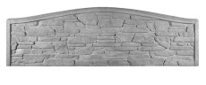 Betonový plot s věrnou texturou kamenné zdi, obloukový dekor, deska 200*50*4 cm