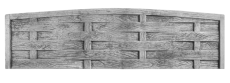 Betonový plot se vzhledem pleteného dřeva s obloukovou horní hranou, deska 200*50*4 cm