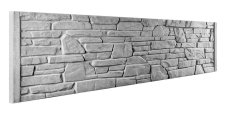 Betonový plot s věrnou texturou kamenné zdi, deska 200*50*4 cm
