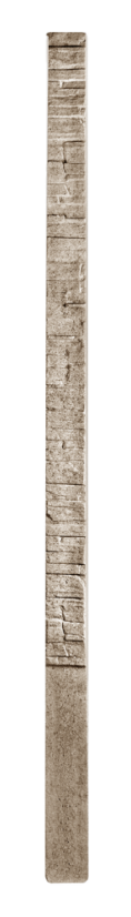Betonový sloupek, dekor štípaný kámen - koncový levý sloupek, barva okrová
