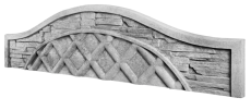 Dekor 6a: Betonový plot s ozdobným obloukem a geometrickým vzorem, deska 200*30*4 cm