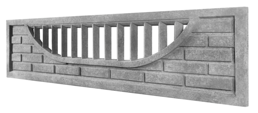 Dekor 2a: Betonový plot, cihlový sokl s balustrádou, deska 200*50*4 cm - barva: Antracit