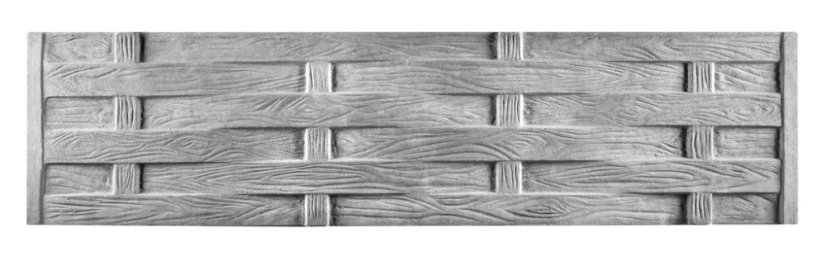 Dekor 13: Betonový plot se vzhledem pleteného dřeva, deska 200*50*4 cm - barva: Hnědá