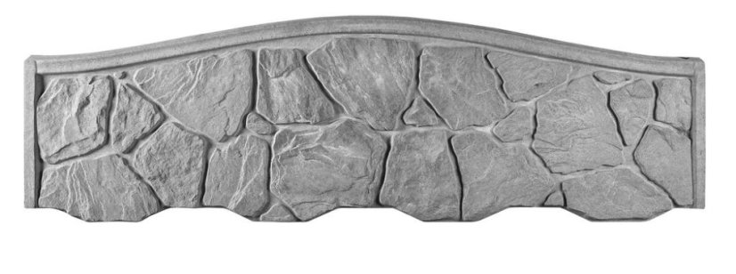 Betonový plot obloukový s nepravidelnou spodní linií, deska 200*50*4 cm - barva: Hnědá