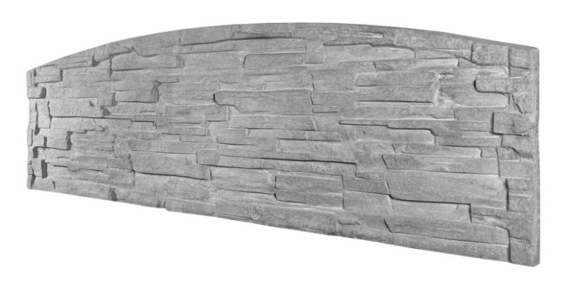 Dekor 4g: Betonový plot obloukový s realistickou texturou kamenné zdi, deska 200*50*4 cm - barva: Okrová