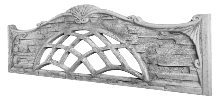 Betonový plot s prořezávaným otvorem, deska 200*50*4 cm - barva: Šedá