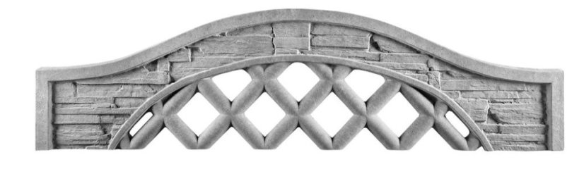 Dekor 7a: Betonový plot obloukový s prolamovaným kosočtvercovým vzorem, deska 200*30*4 cm - barva: Šedá