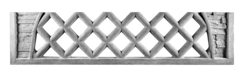Dekor 7: Betonový plot s prolamovaným kosočtvercovým vzorem, deska 200*45*4 cm - barva: Šedá
