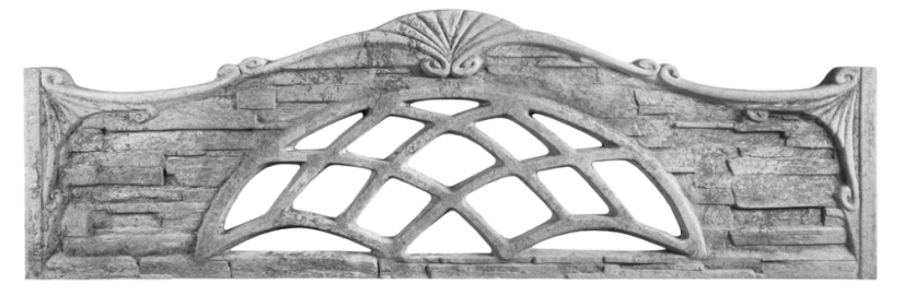 Dekor 4f: Betonový plot s prořezávaným otvorem, deska 200*50*4 cm - barva: Šedá