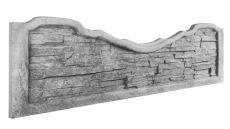 Betonový plot s kamenným vzhledem a ozdobným prolisem, deska 200*50*4 cm