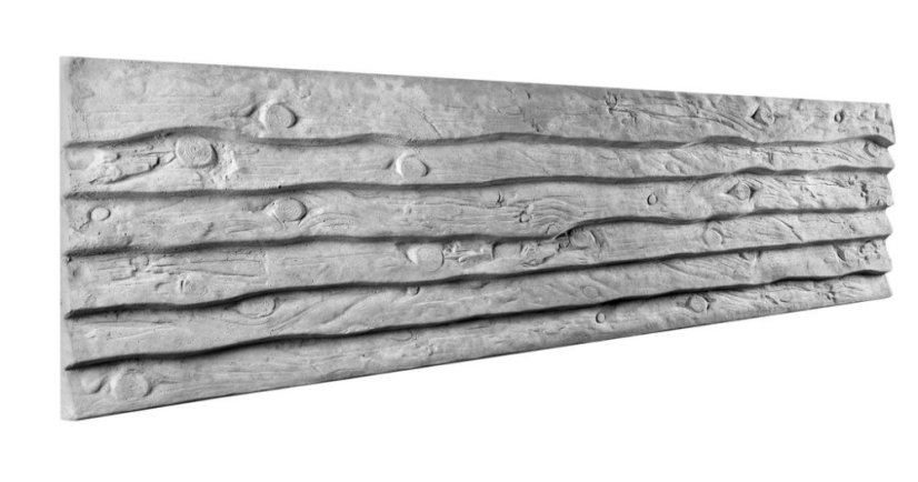 Betonový plot rustikální se vzhledem hrubých dřevěných prken, deska 200*50*4 cm - barva: Hnědá