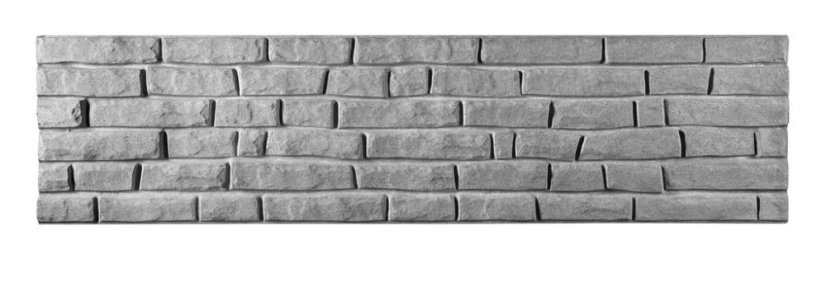 Dekor 1: Betonový plot s imitací kamene, deska 200*50*4 cm - barva: Šedá