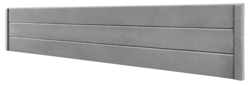 Dekor 41: Betonový plot hladký s vodorovnými prolisy, deska 200*40*4 cm - barva: Šedá