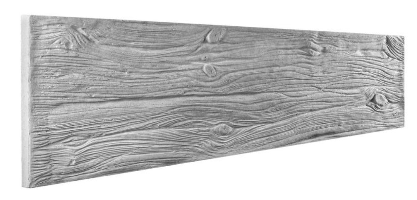 Betonový plot rustikální s designem dřevěných prken, deska 200*50*4 cm - barva: Šedá