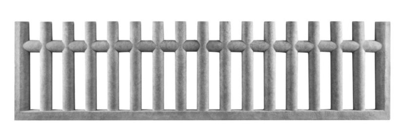 Betonový plot klasický s oválnými plaňkami, deska 200*50*4 cm - barva: Hnědá