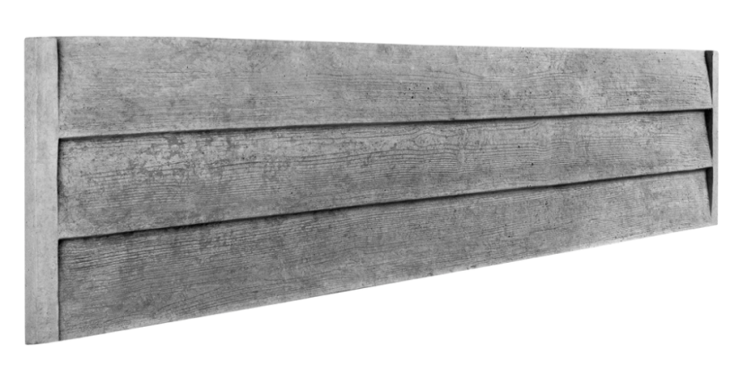 Betonový plot se vzhledem vystouplých dřevěných desek, deska 200*50*4 cm - barva: Okrová
