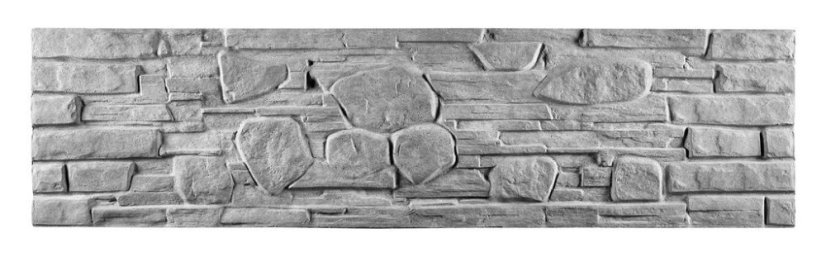 Betonový plot s texturou přírodního a štípaného kamene, deska 200*50*4 cm - barva: Šedá