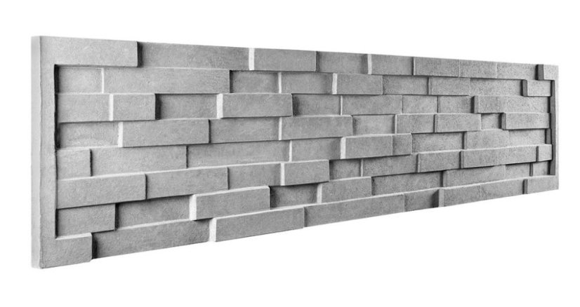 3D betonový plot s efektem stínovaných kvádrů - barva: Okrová