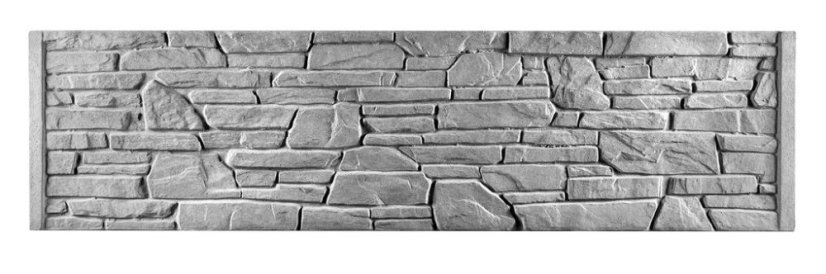 Dekor 27: Betonový plot s věrnou texturou kamenné zdi, deska 200*50*4 cm - barva: Šedá
