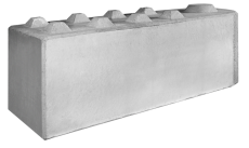 Betonový blok hladký bez vzoru se zuby, půlkulatý roh