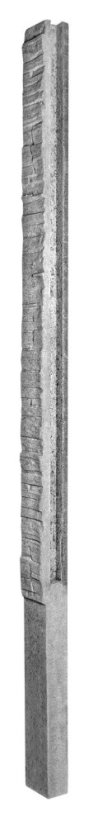 Betonový sloupek, dekor štípaný kámen - průběžný sloupek, barva šedá - Nadzemní výška sloupku: 125 cm