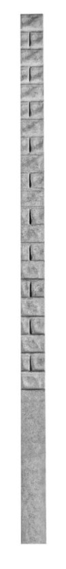 Betonový sloupek, dekor cihlička - koncový pravý sloupek - Nadzemní výška sloupku: 150 cm