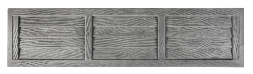 Dekor 14: Betonový plot s imitací vodorovných dřevěných prken s rámem, deska 200*50*4 cm - barva: Šedá