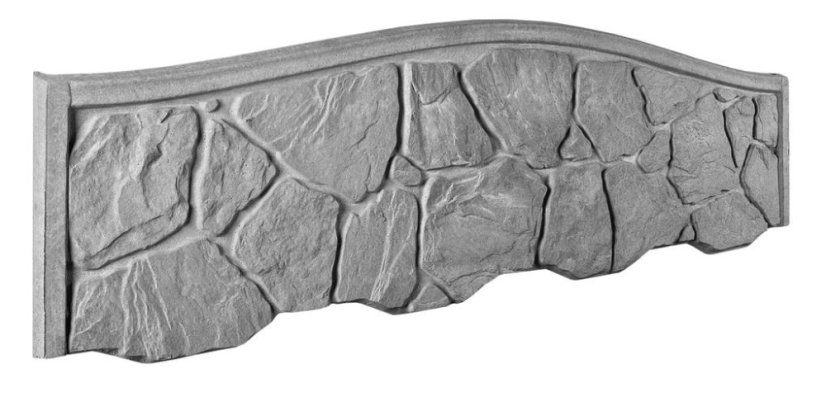 Betonový plot obloukový s nepravidelnou spodní linií, deska 200*50*4 cm - barva: Hnědá