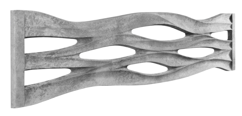 3D betonový plot s vlnitým perforovaným designem - barva: Antracit