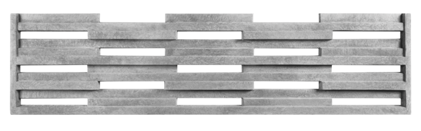3D betonový plot s horizontálními mezerami - barva: Okrová