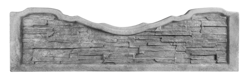 Dekor 4d: Betonový plot s kamenným vzhledem a ozdobným prolisem, deska 200*50*4 cm - barva: Okrová