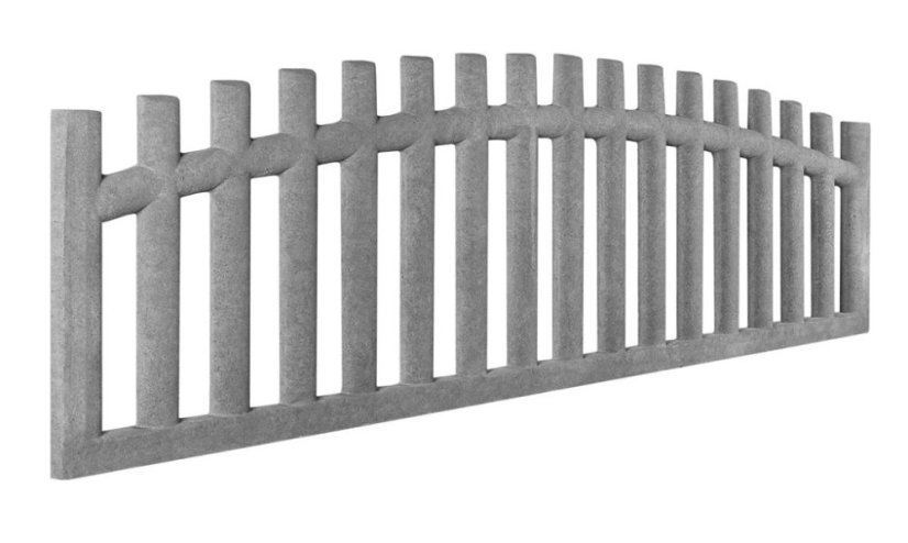 Betonový plot klasický s obloukovým designem, deska 200*50*4 cm - barva: Okrová