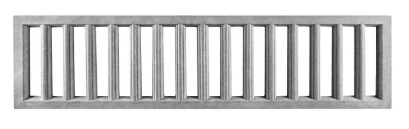 Betonový plot s vertikálními sloupky v rámu, deska 200*50*4 cm - barva: Okrová