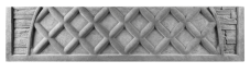 Dekor 6: Betonový plot s kosočtvercovým motivem a kamennými prvky, deska 200*45*4 cm
