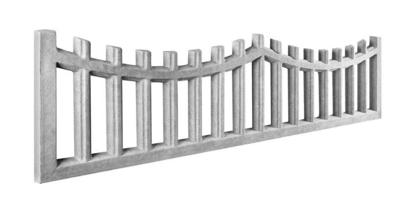 Dekor 31a: Betonový plot sloupkový v gotickém stylu, deska 200*50*4 cm - barva: Antracit