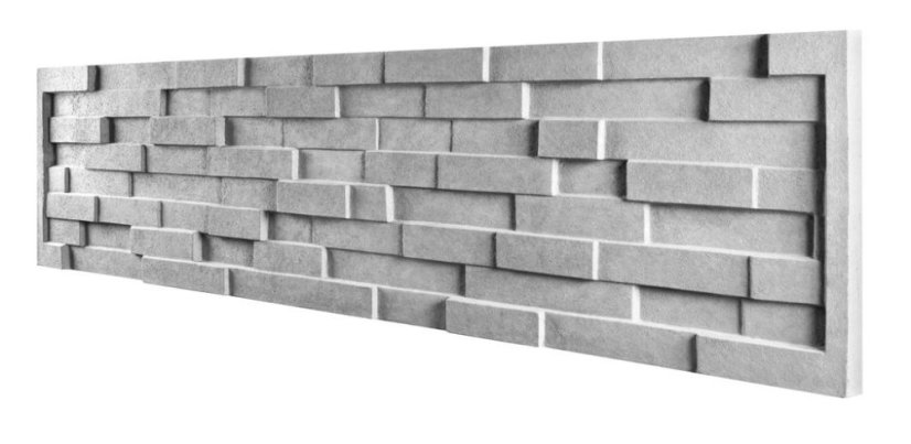 Dekor 102: 3D betonový plot s efektem stínovaných kvádrů - barva: Antracit