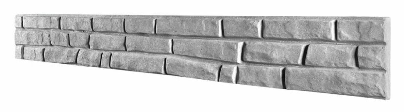 Betonový plot s imitací kamene, nízká varianta desky, deska 200*25*4 cm - barva: Hnědá