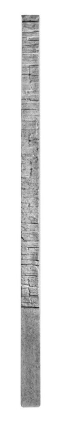 Betonový sloupek, dekor štípaný kámen - průběžný sloupek, barva šedá - Nadzemní výška sloupku: 125 cm