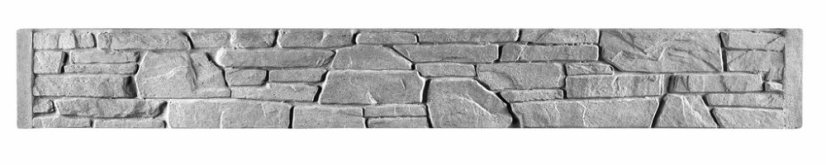 Dekor 27a: Betonový plot s věrnou texturou kamenné zdi, nízká varianta desky, deska 200*25*4 cm - barva: Okrová