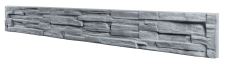 Dekor 4a: Betonový plot s imitací štípaného kamene, nízká varianta desky, deska 200*25*4 cm
