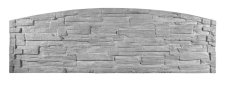 Betonový plot obloukový s realistickou texturou kamenné zdi, deska 200*50*4 cm