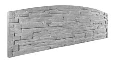 Betonový plot obloukový s realistickou texturou kamenné zdi, deska 200*50*4 cm