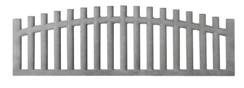 Dekor 25a: Betonový plot klasický s obloukovým designem, deska 200*50*4 cm - barva: Hnědá