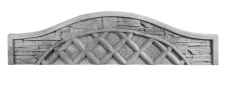 Betonový plot s ozdobným obloukem a geometrickým vzorem, deska 200*30*4 cm