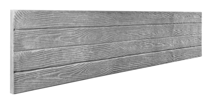 Dekor 11: Betonový plot s věrnou imitací dřeva, deska 200*50*4 cm - barva: Šedá