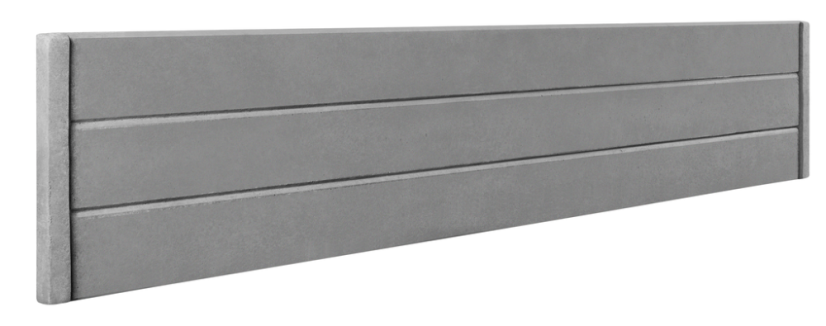 Dekor 41: Betonový plot hladký s vodorovnými prolisy, deska 200*40*4 cm - barva: Šedá