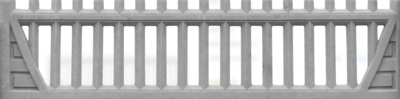 Betonový plot s klasickým laťkovým designem, deska 200*50*4 cm - barva: Šedá